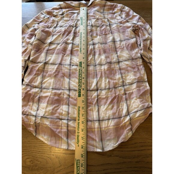 Chaps V Neck Long Sleeve Flannel Shirt Size Small Modern Designer Hiking Outdoor - Picture 9 of 16